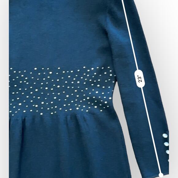 Don Sayres for Wellmore Vintage Black Long Sleeve Embellished‎ Dress Size 10 - Picture 7 of 8